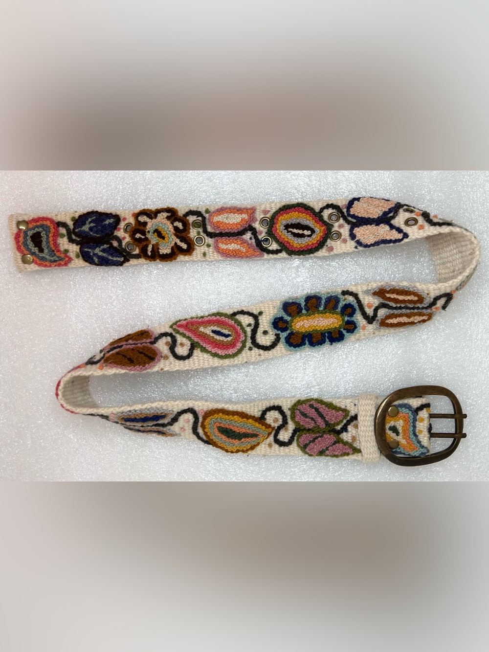 Pistil Wool Peruvian Style Embroidered Belt Size M EUC - Picture 2 of 8